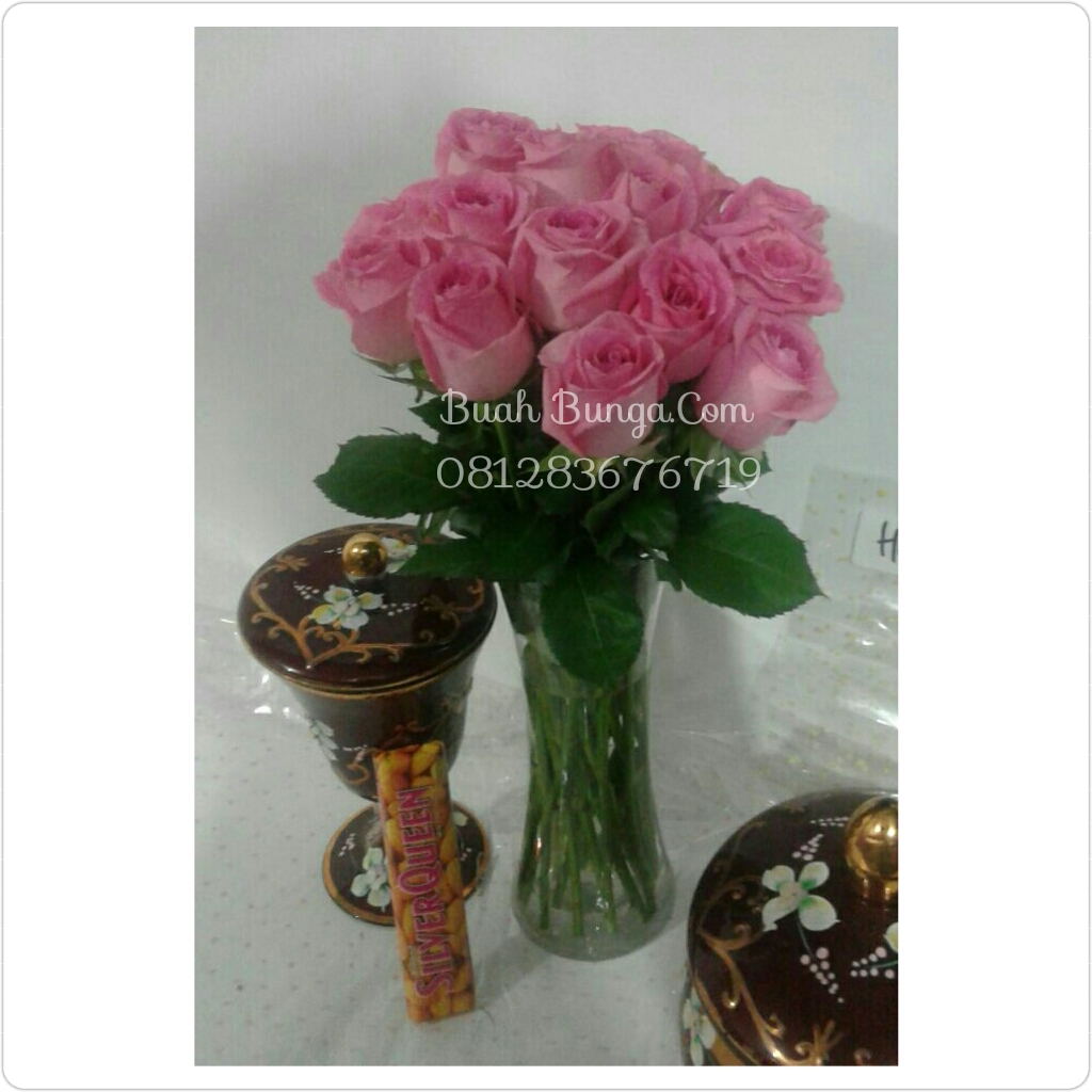 Jual Bunga Vas Mawar Pink di Bekasi 081283676719 kode : Bb 