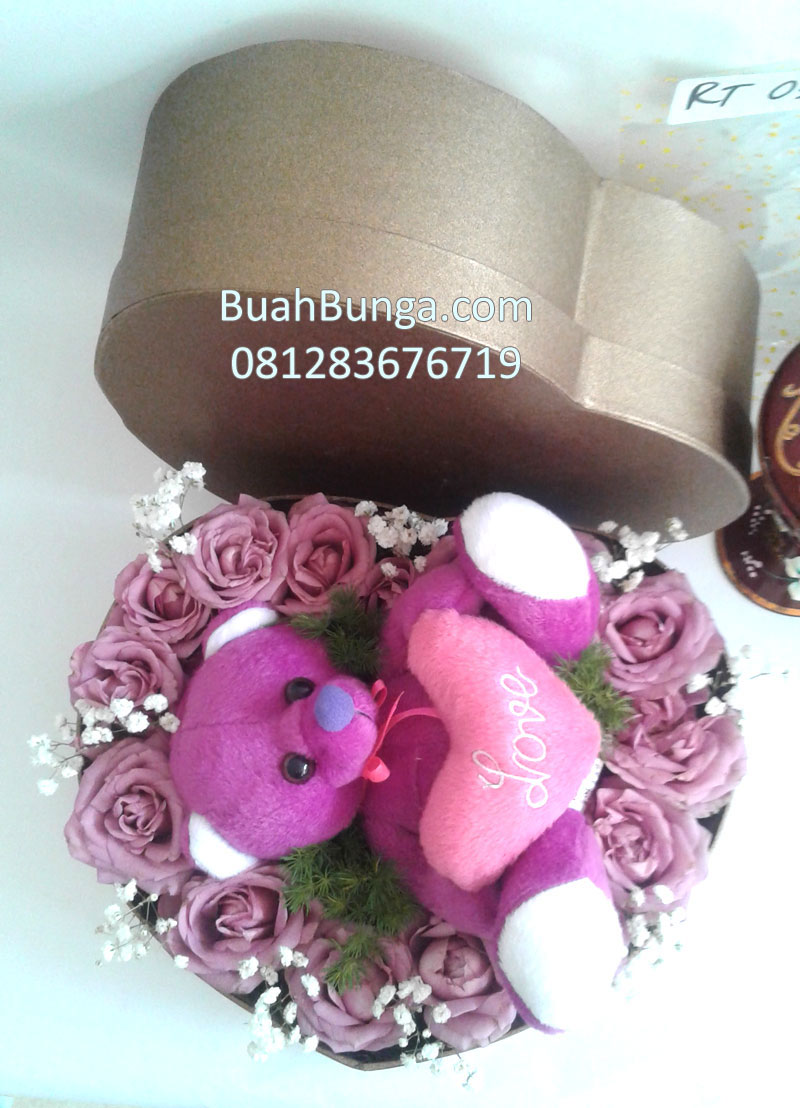 Jual Bunga Box Love Mawar Ungu Bogor 081283676719 Kode Bb